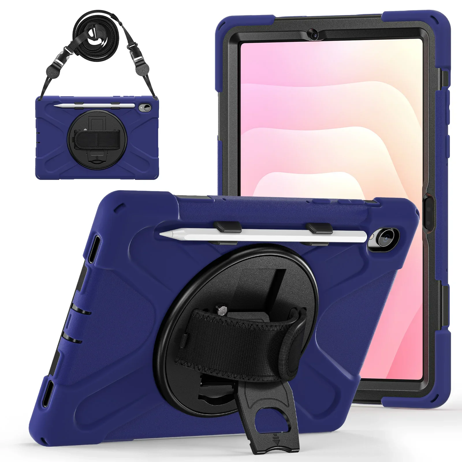Armored Shockproof Stand Case For Samsung Galaxy Tab S11 SM-X730/ X736/ X736B With Shoulder Strap Palm Band