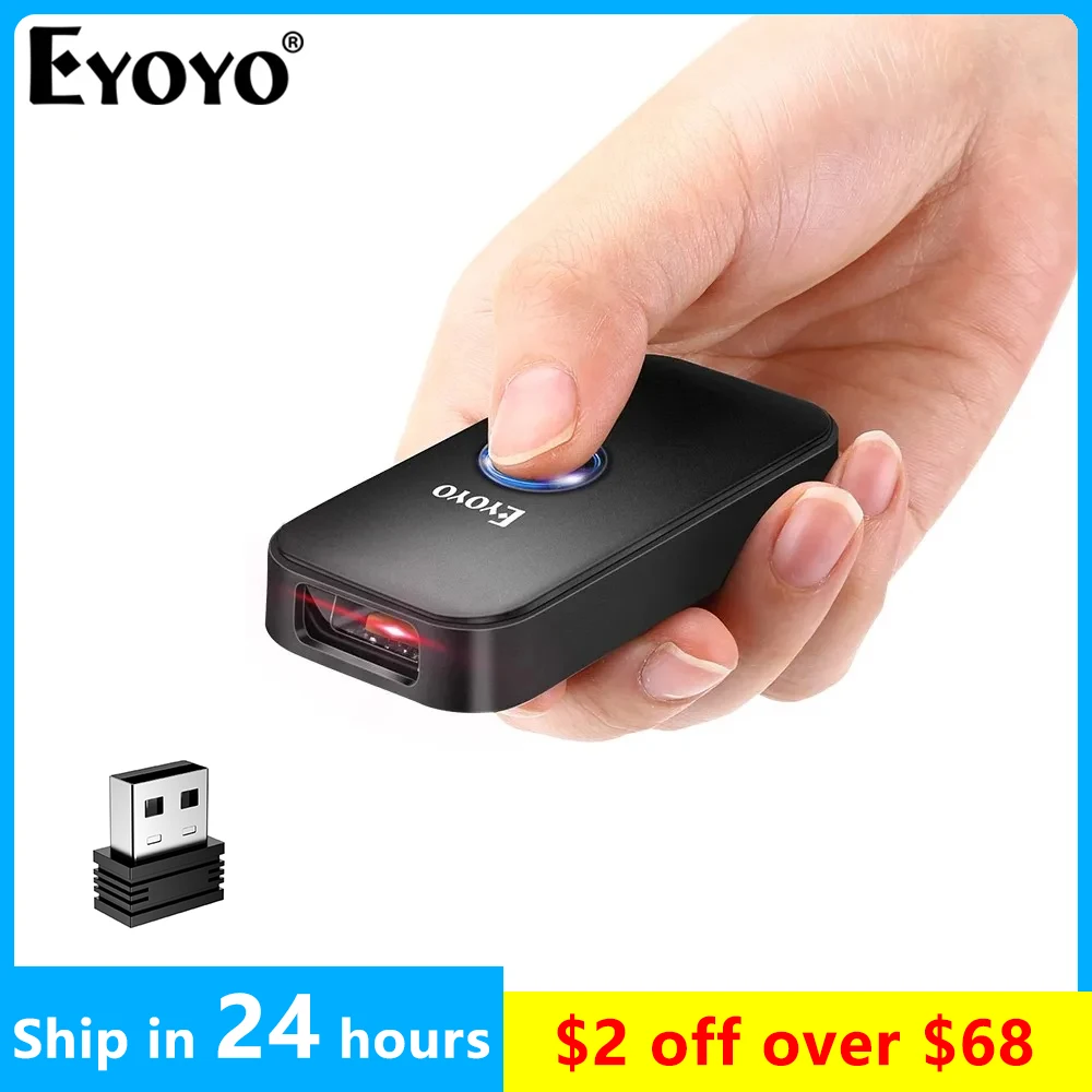 

Eyoyo EY-009P Mini Bluetooth 2D Barcode Scanner 3-in-1 Wireless Connection QR Image Reader PDF417 Data Matrix Screen Scanning