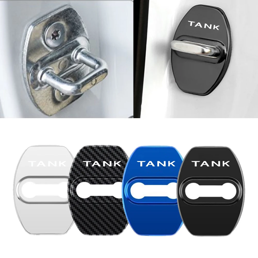 

4pcs Car Door Lock Buckle Trim Cover Rust Sticker Protective Buckle for Great Wall GWM Tank 300 City 300 Border 400 500 PHEV 700