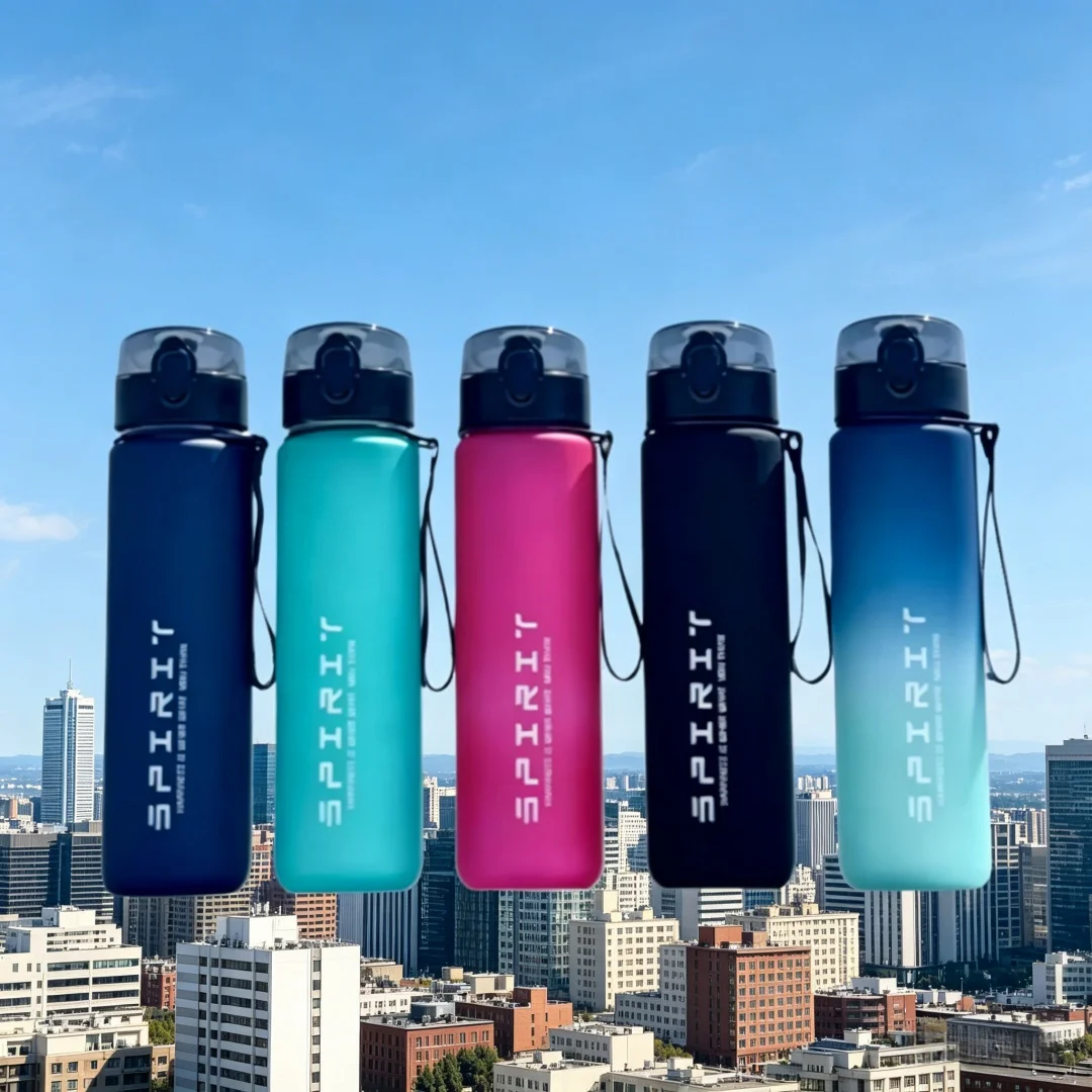 Botella de Agua Deportiva de Gran Capacidad, Motivacional, a Prueba de Fugas, Portátil, Reutilizable, Vasos de Plástico, Jarras para Viajes al Aire Libre y Gimnasio