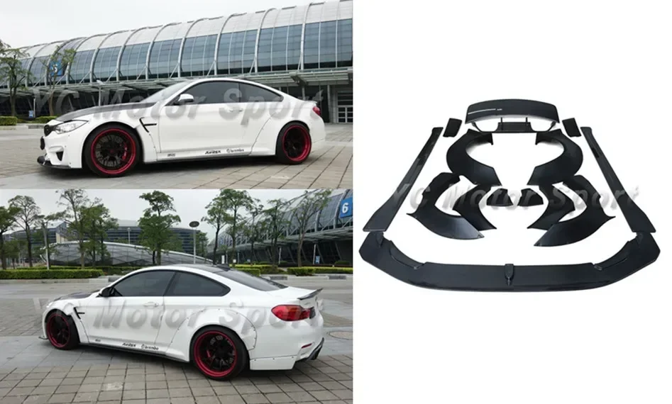 FRP Glasfaser & Carbonfaser LB LP Style Bodykits passend für 2014-2016 F82 M4 Diffusorlippe Kotflügel Seitenschweller Spoiler Stoßstangenkappe