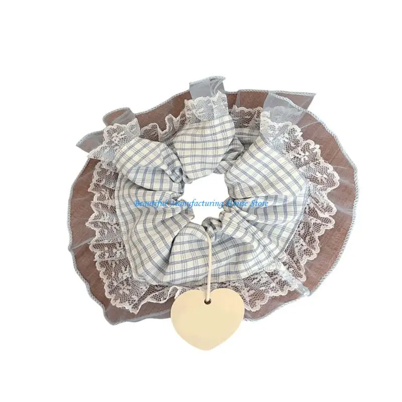 

E56A Striped Bowknot Scrunchie Elegant Hairband Soft Stretchy Ponytail Holder Hair Rope For Women Girl Everyday Hair Styling