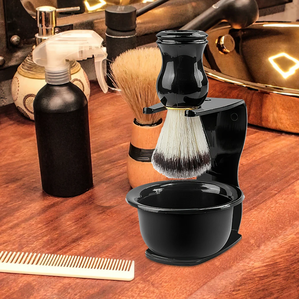 

2 Pcs Black Plastic Razor Stand for Men Shaving Brush Holder Organizer Tool Safety Bathroom Accessory Razor Supply