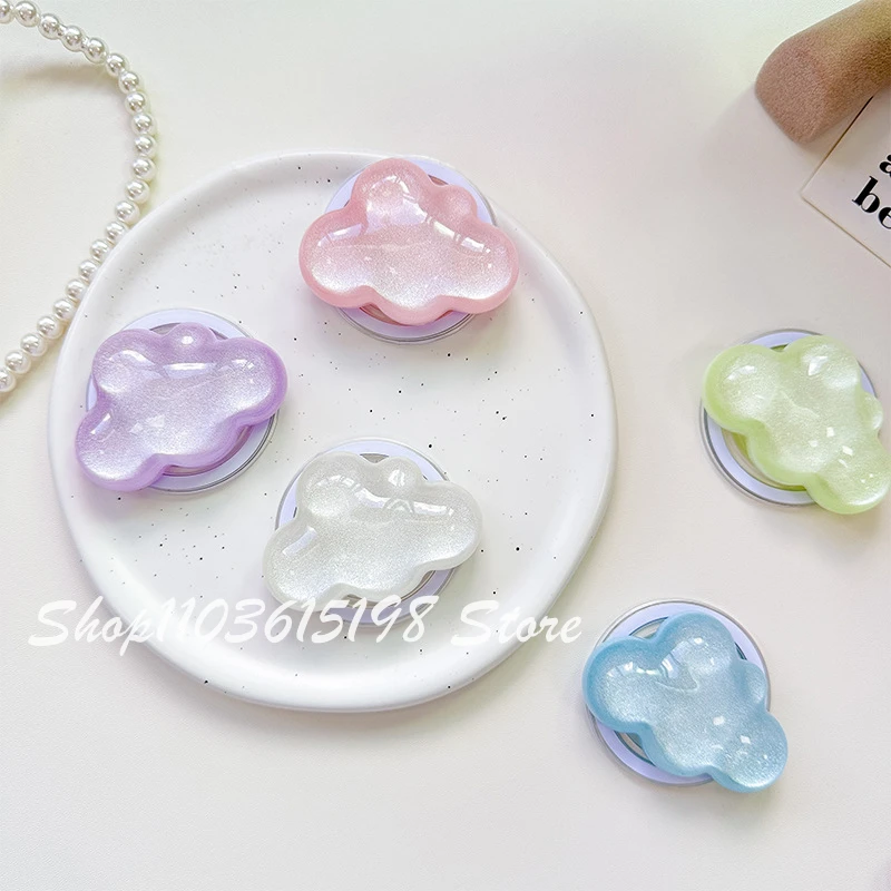 

Cute 3D Glitter Cloud Magnetic Holder Phone Griptok Grip Tok Phone Stand Support For iPhone For Magsafe Accessories Smart Tok