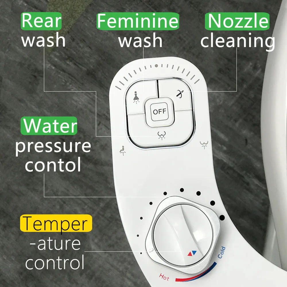 Bidet Left Handed Warm Water Hot Cold Bidet Attachment Left-Sided Toilet Seat Attachable Sprayer Japanese  Toilet