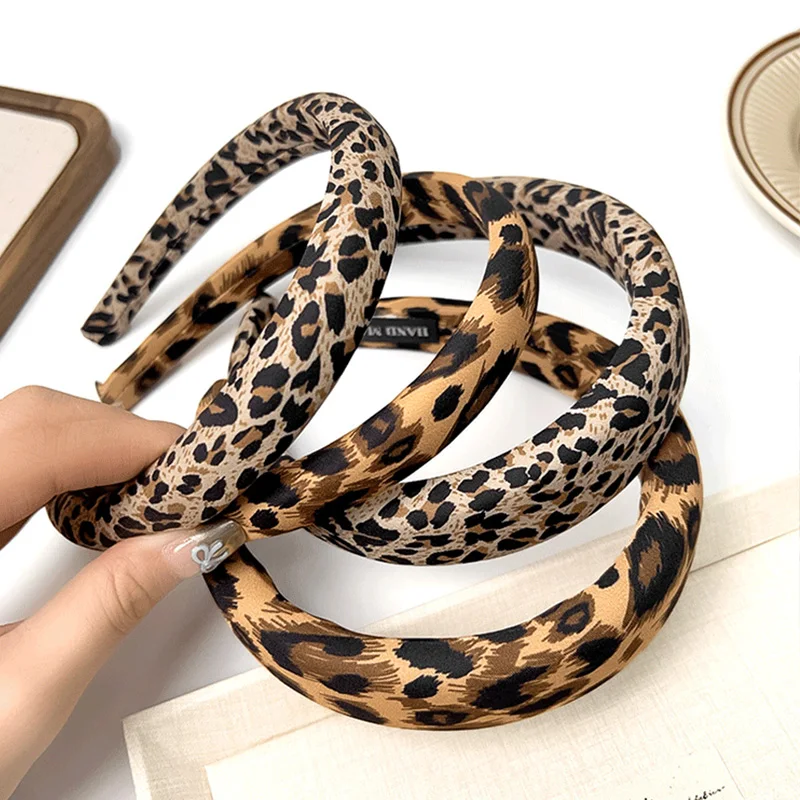 Vintage-Haarband mit Leopardenmuster für Damen, elegantes Haarschmuck-Stirnband, Haarhalter, modisches Haar-Accessoire – Detail 5