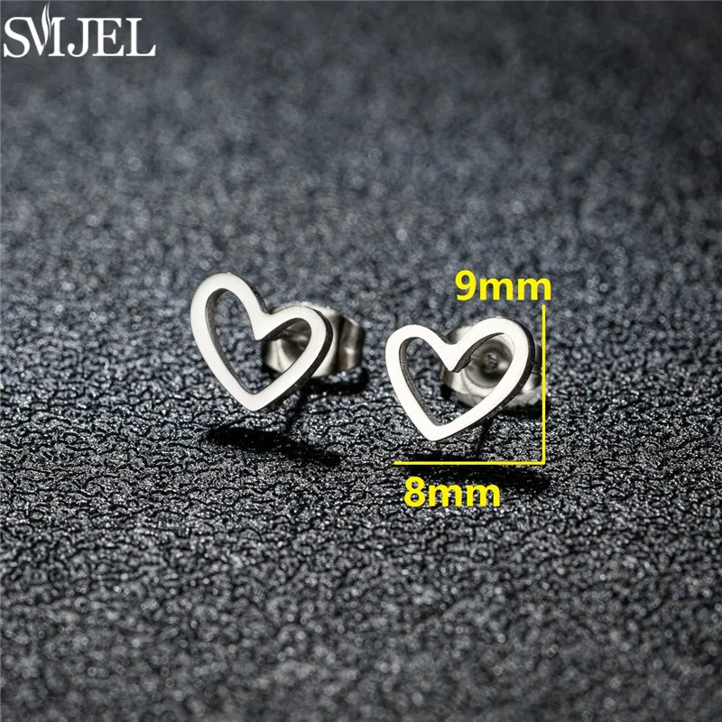 Tiny Love Heart Stud Earrings for Women Girls Romantic Stainless Steel Ear Piercing Earring Jewelry Accessory Valentine\'s Gifts