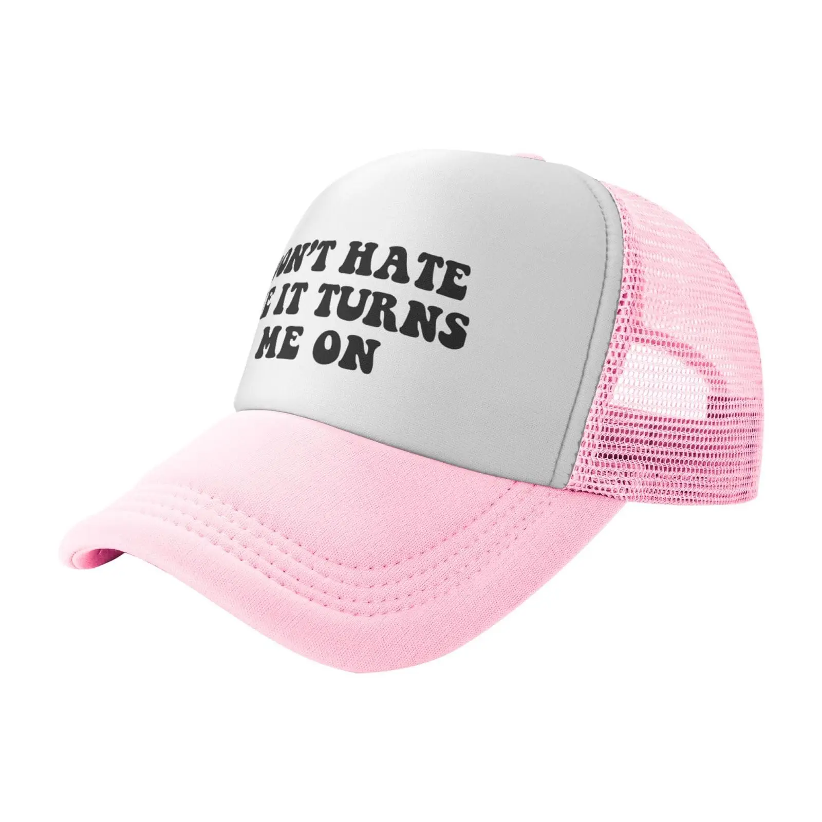 Don't Hate Me It Turns Me On Funny Adjustable Mesh Trucker Hat for Adults Unisex Classic Hats Fishing Caps