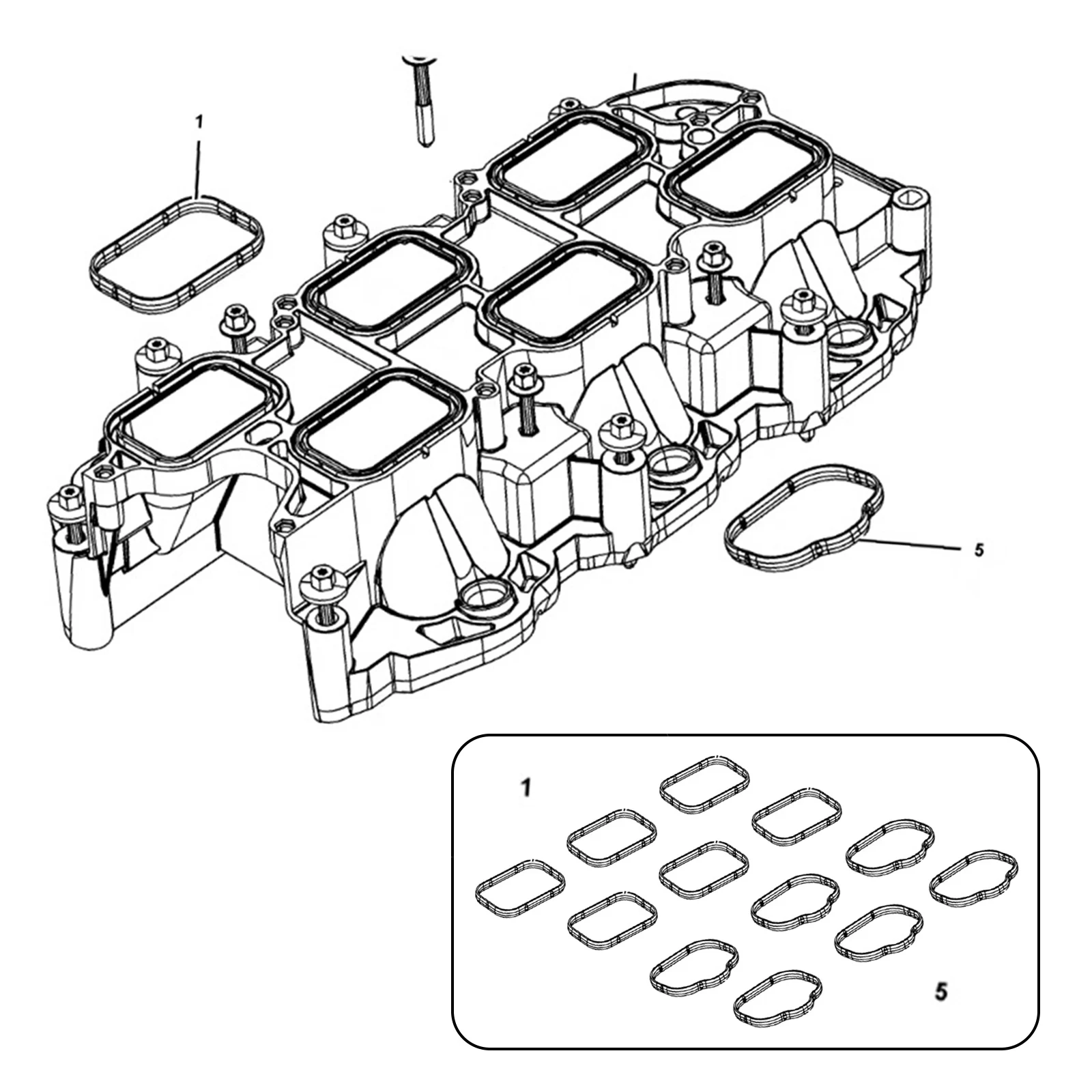 New Intake Manifold Upper & Lower Gasket Set Fits Chrysler Dodge Jeep Ram 3.6L 2011-2019 5184331AC 5184562AC