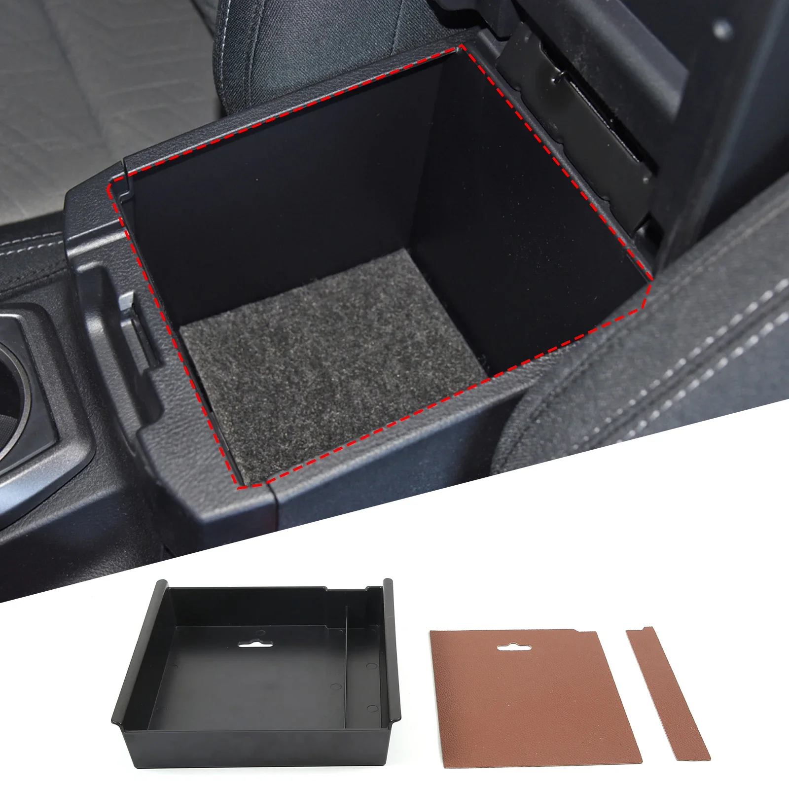 

For Toyota TACOMA 2016 2017 2018 2019 Center Console Organizer Tray Central Armrest Storage Box Car Interior Tidying Accessories