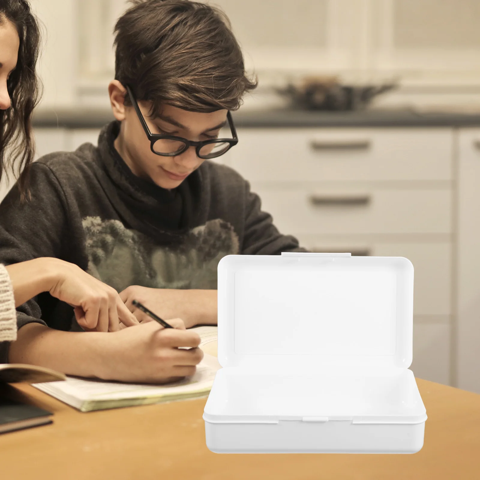 صندوق أقلام رصاص شفاف حافظة أقلام بلاستيكية منظم تخزين لأقلام القرطاسية المدرسية أقلام الرصاص علامات رسم صغير محمول