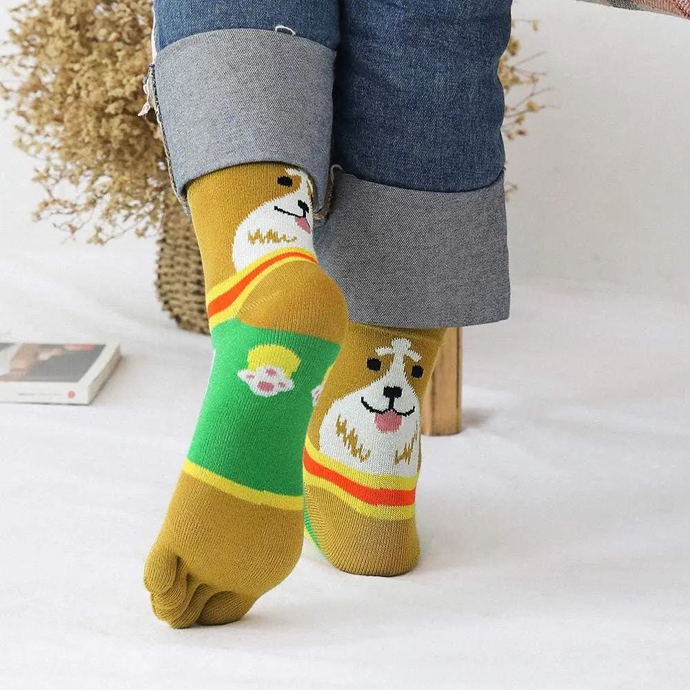 5 Pairs Women Five finger Socks Cotton Breathable Elastic Ankle Short Socks Casual High Quality Girls Soft Funny Toe Socks