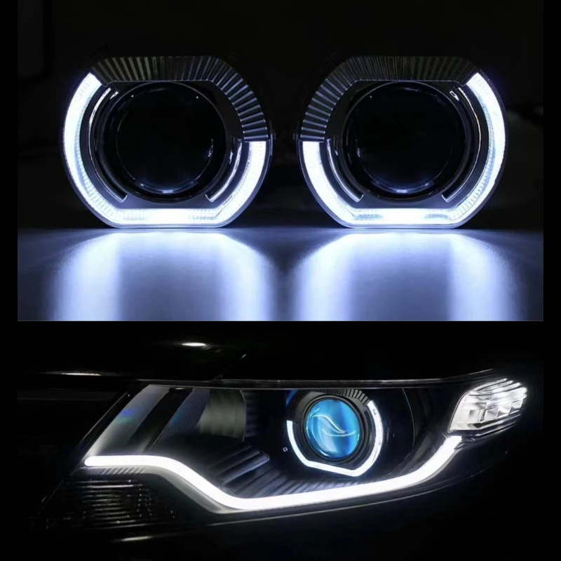 

For BMW Car 3Inch 2.5Inch Bi-xenon Projector Lens Dual Color Angel Eyes Halo Ring Decorative Cover Auto Headlight Accessory