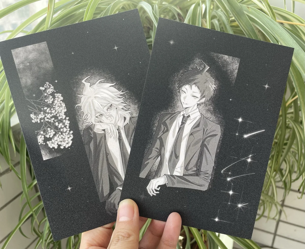 

Anime Danganronpa Nagito Komaeda Hinata Hajime Cosplay Cartoon Transcard Postcard Lesser Calorie Ambitus Card Fans Mascot Gift