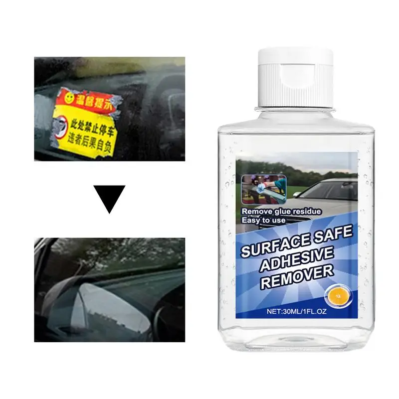 Removedor de pegamento para superficie de coche, limpiador de pintura seguro para coche, eliminador de adhesivo sin dejar rastro, inodoro, uso doméstico y de coche para mascotas/PE/PVC/ABS, 30ml