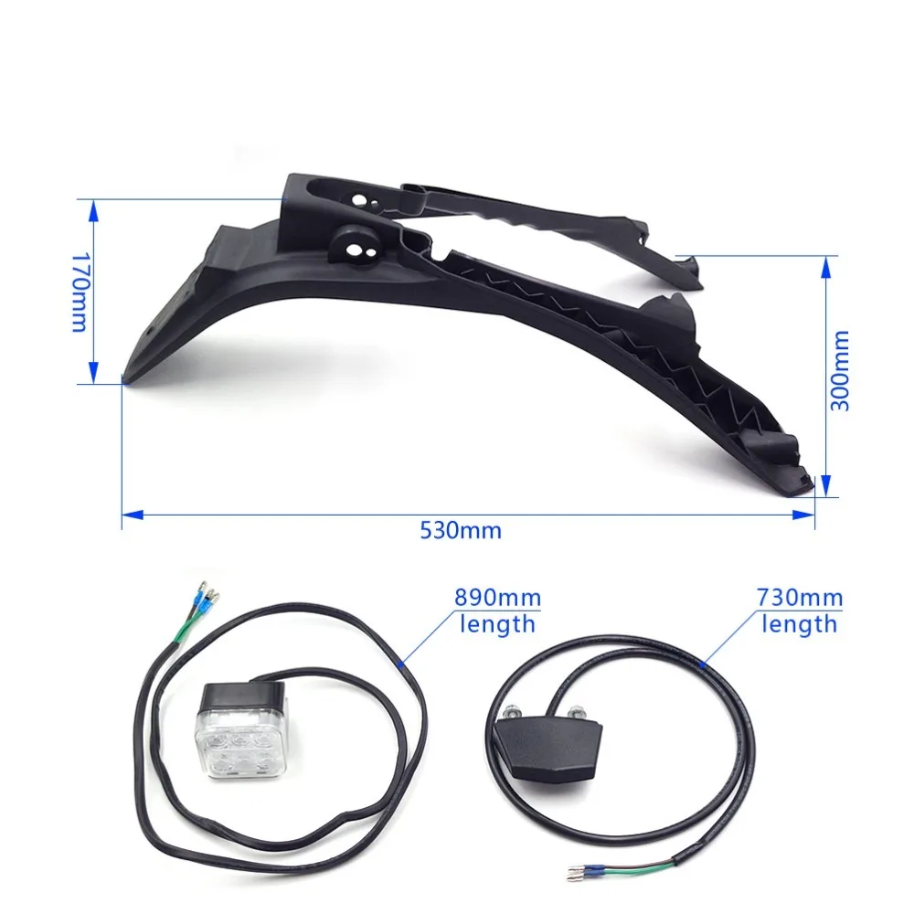 Guardabarros trasero para motocicleta, soporte para placa de matrícula con luz trasera LED, lámpara de freno para HUSQVARNA FE T