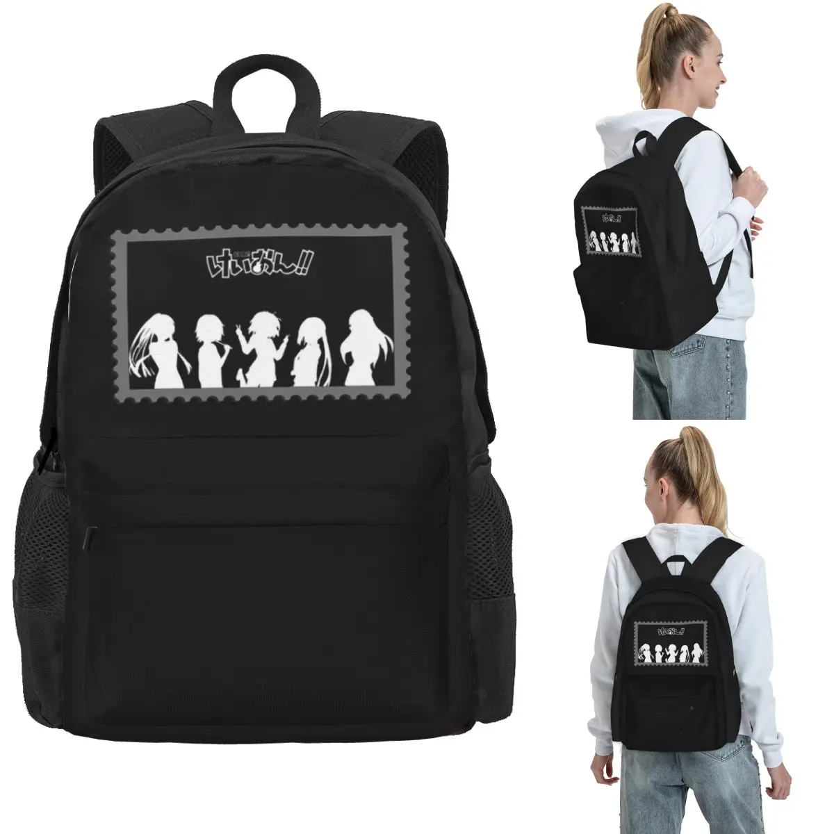 

HTT Silhouette Stamp (on Black) Backpack Hot Sale Daypack Large Capacity Kids BookBag School Bag Shoulder Bags for Men Women