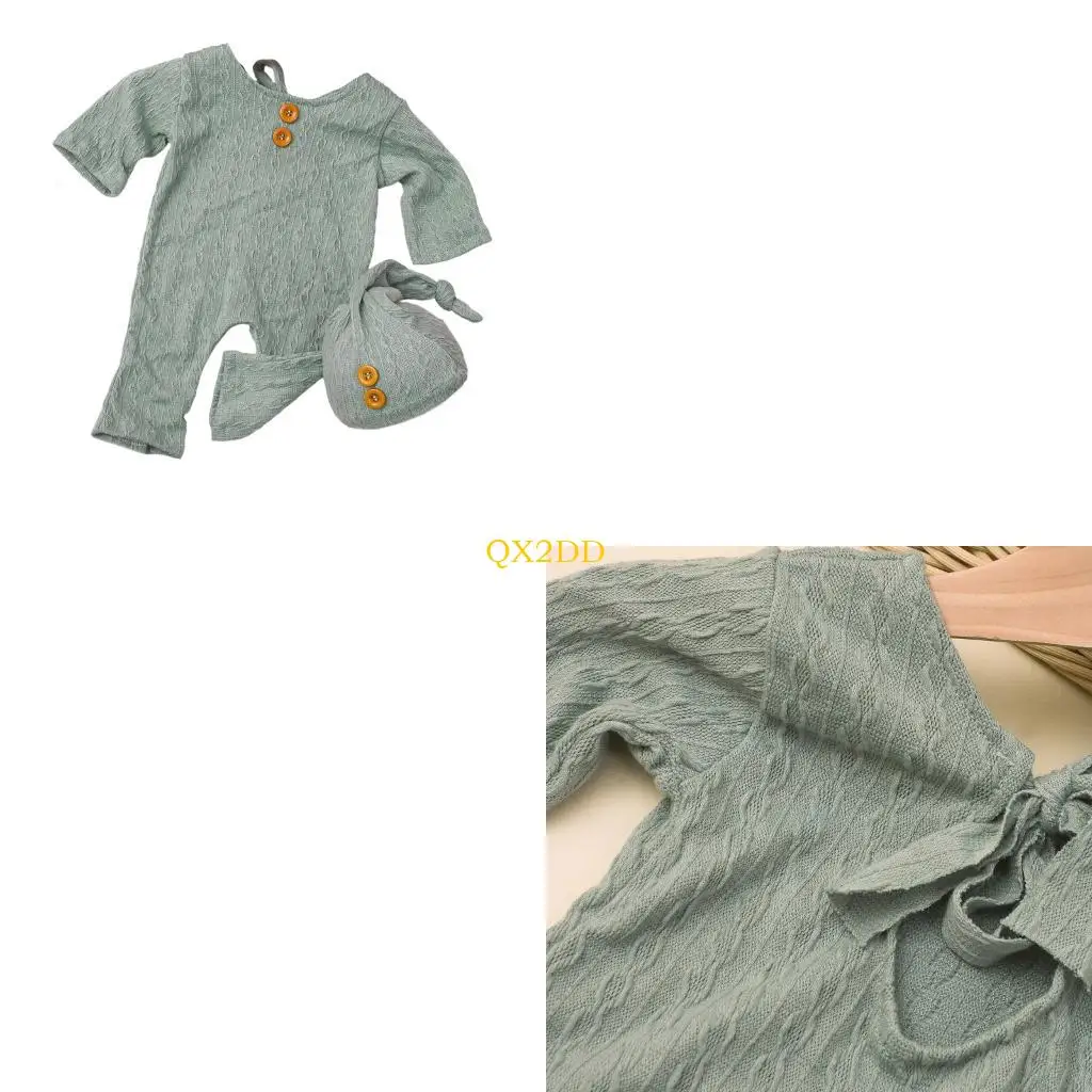 

QX2D Деликатный детская фотосессия костюм мягкий головщик и брюки 0-30 дней использования