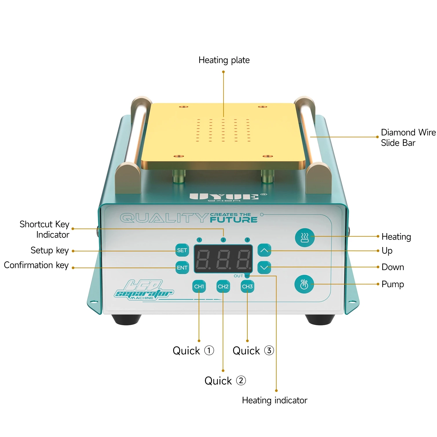Smart 948A LCD Separator with Temp Calibration, Overheat Protection (HHH/LLL Codes), Safe for Delicate Screens