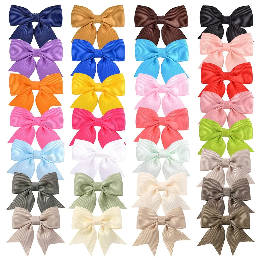 

200pcs/lot 2.5" Baby Girls Grosgrain Ribbon Bows Hair Clips Kid Ribbon Hair Bow Hairpins Children Alligator clips Barrettes Bulk