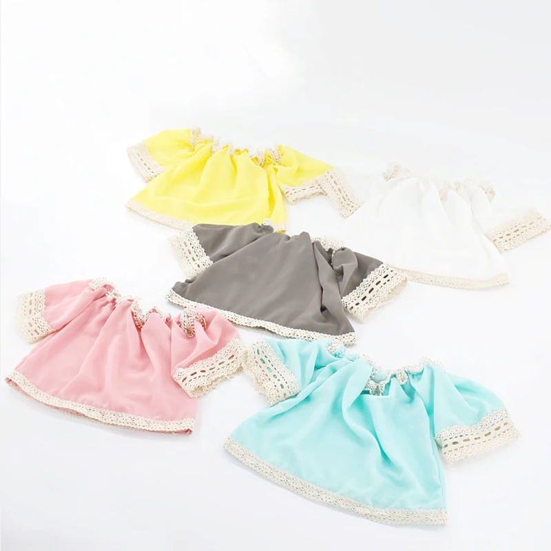 Baby Girl Chiffon Blouse Lacy Fairy Top for Photography Toddler Kids Off-shoulder Dress Lace Shirt with Bowknot Headband 0-4 Yrs