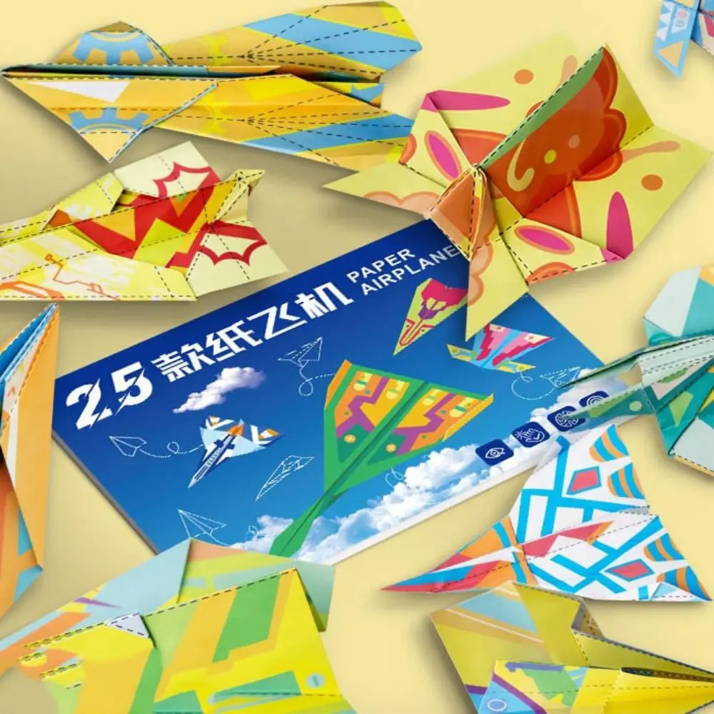 Ensemble de papier coloré fait à la main, avion pliant d'apprentissage artistique, ensemble Origami Montessori 3D, avion en papier polyvalent