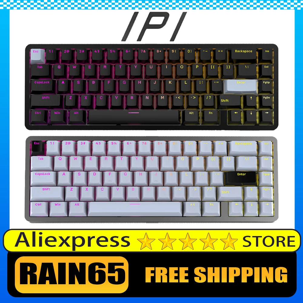 

IPI Rain65 Magnetic Switch Mechanical Keyboard 8K Aluminum Alloy Bluetooth Three Mode Gaming Keyboard HIFI PC Gamer Accessories