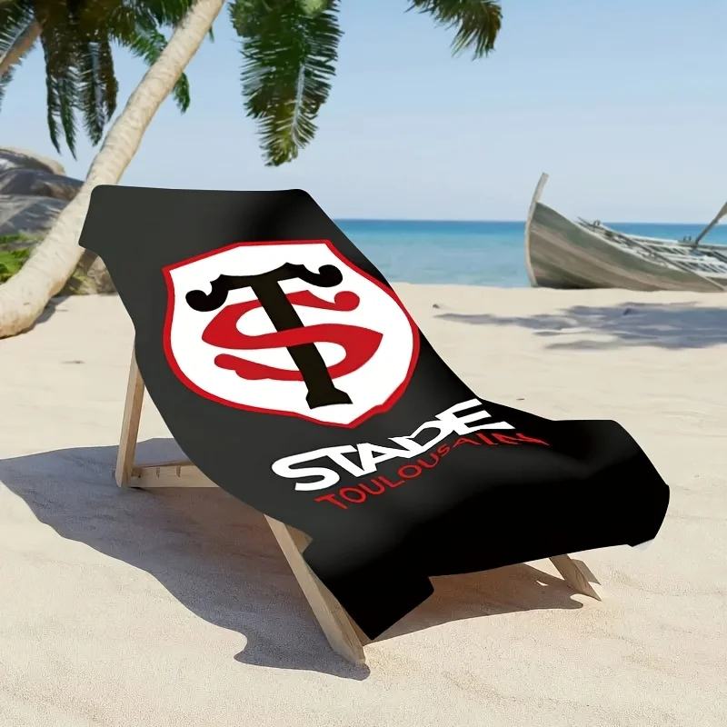 1 Stade Toulousain Rugby Team Beach Towel - Extra Large, Soft, Compact, Lightweight, Quick Drying, Sand Resistant Polyester