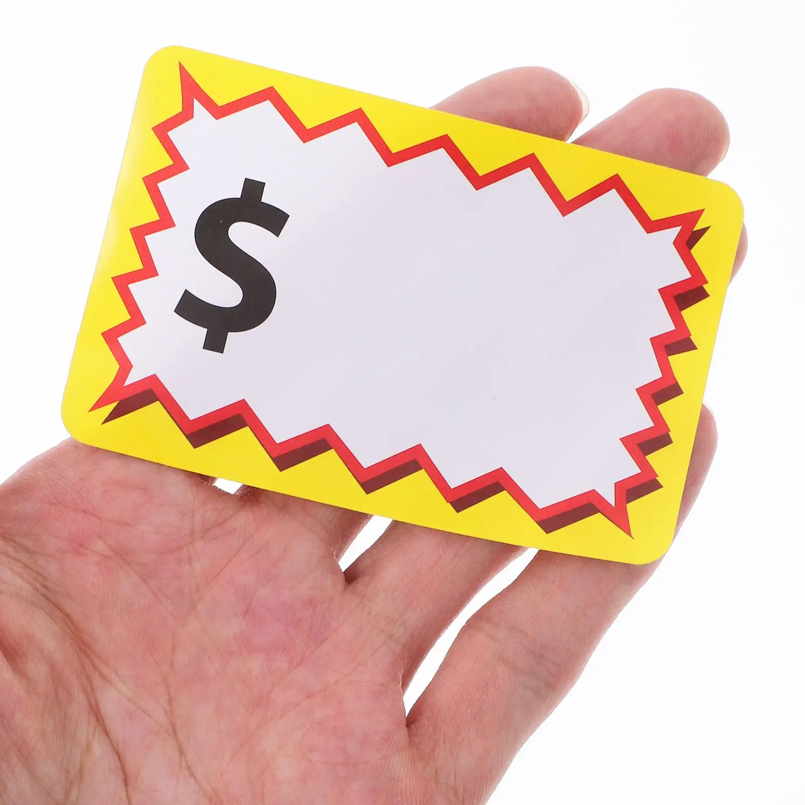 10 시트 가격 스티커 소매 태그 필기 자체 접착 방수 PP 소재 차고 판매 표지판 빈 마당 장식