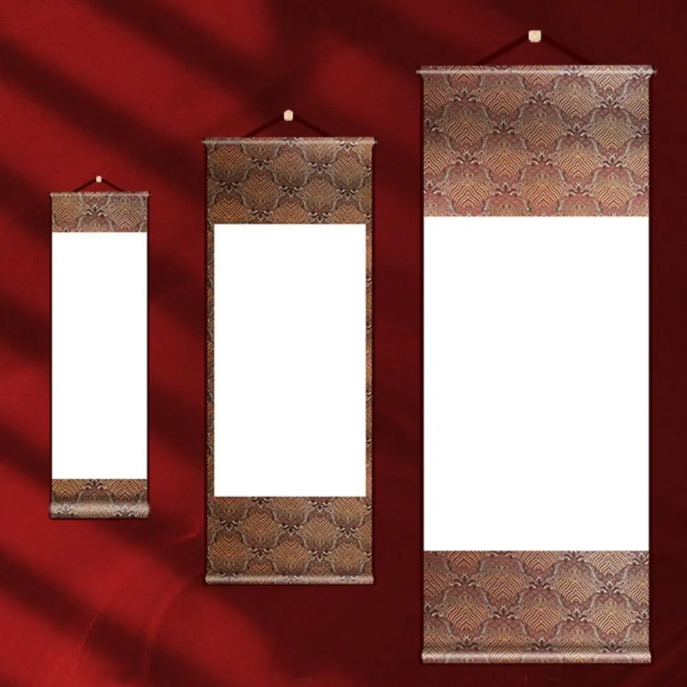 

Painting Drawing Paper Vintage Rice Paper Scroll Self-made Gifts Chinese Style Blank Hanging Blank Scroll Hand-rolled Handcrafts