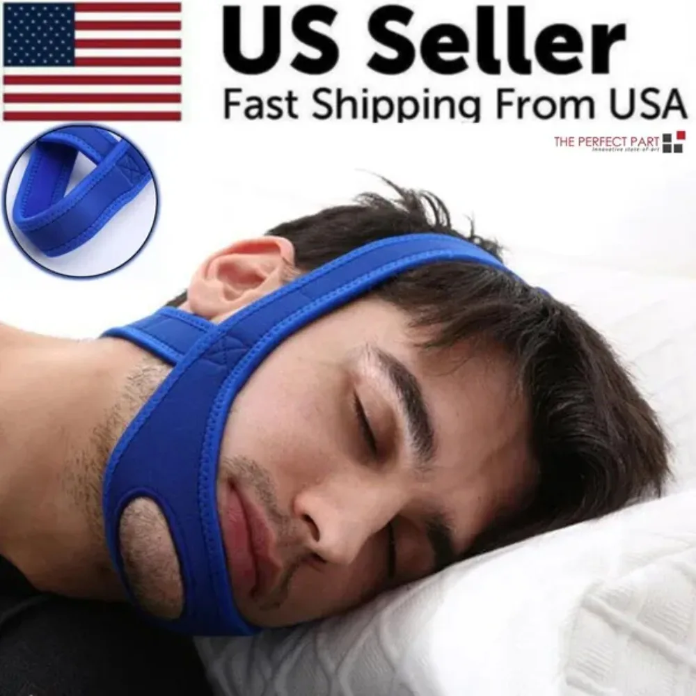 

Snore Stop Anti Snoring Chin Strap Sleep Apnea Belt Snoreless Sleep Jaw Solution