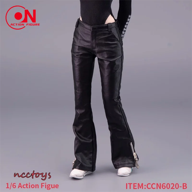 CCN6020 1/6 スケール男性/女性ヒップホップスタイルハイウエストポケットジッパーレザーパンツ 6 インチ兵士アクションフィギュアモデル