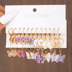 24Pcs/set Butterfly Stitch Markers Enamel Alloy Crochet Stitch Marker Charms Removable Lobster Clasp Locking Stitch Marker