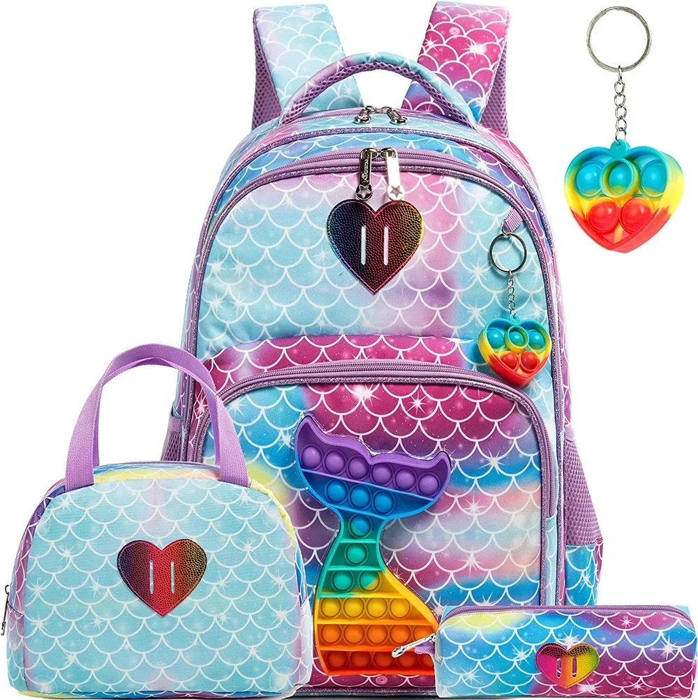 Bikab-mochilas escolares 3 en 1 para niñas, mochila Kawaii impermeable, conjunto de 16\