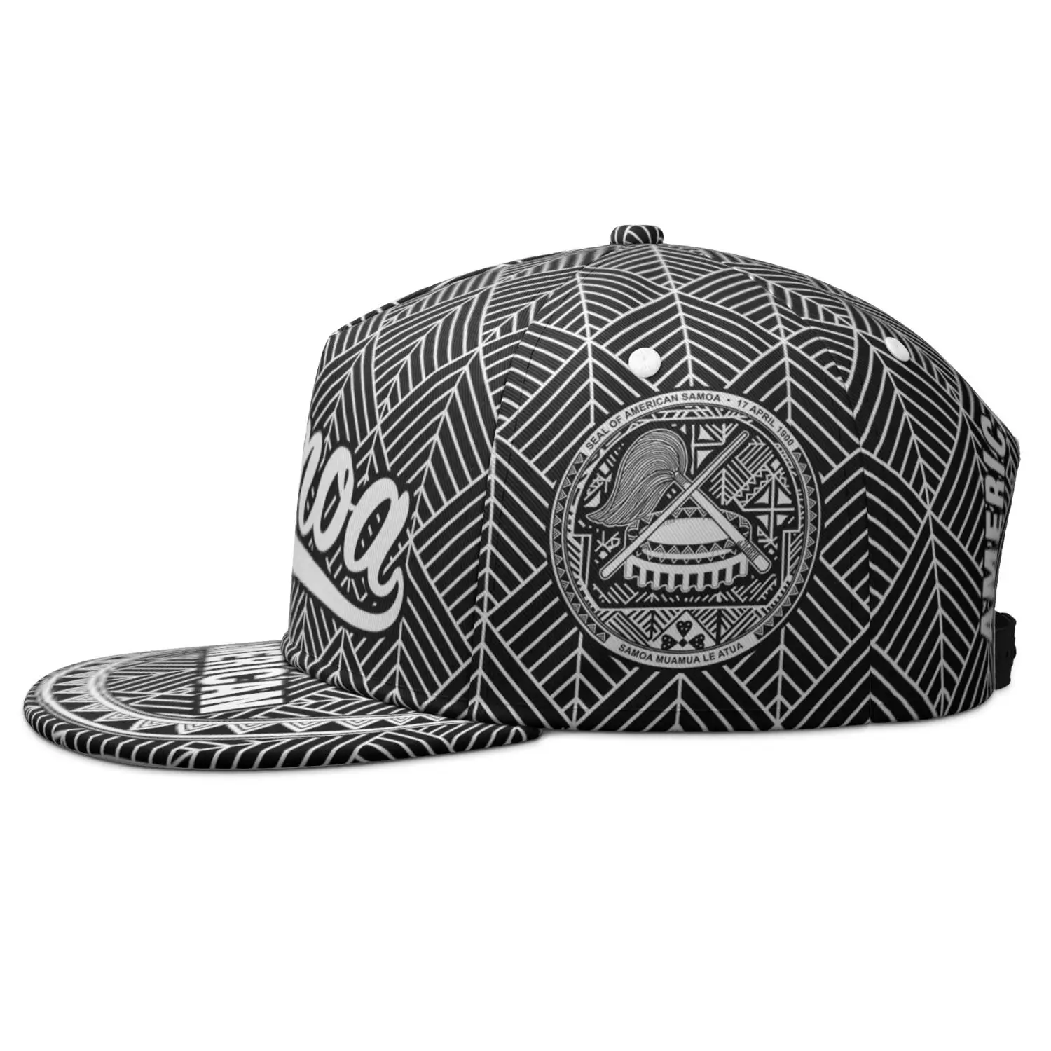 American Samoa Free Custom Made Name Number Asm Flat Brimmed Cap Country College Nation Flag Print Photo Logo Text Hip-hop Hat