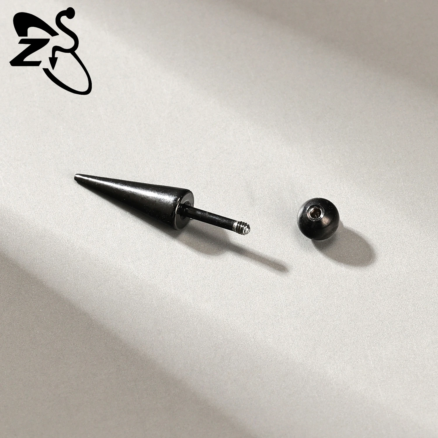 ZS 1 Piece Punk 18G Stainless Steel Stud Earring Men Women 6/8/10/12/15/17MM Long Spike Shape Helix Cartilage Piercings Jewelry