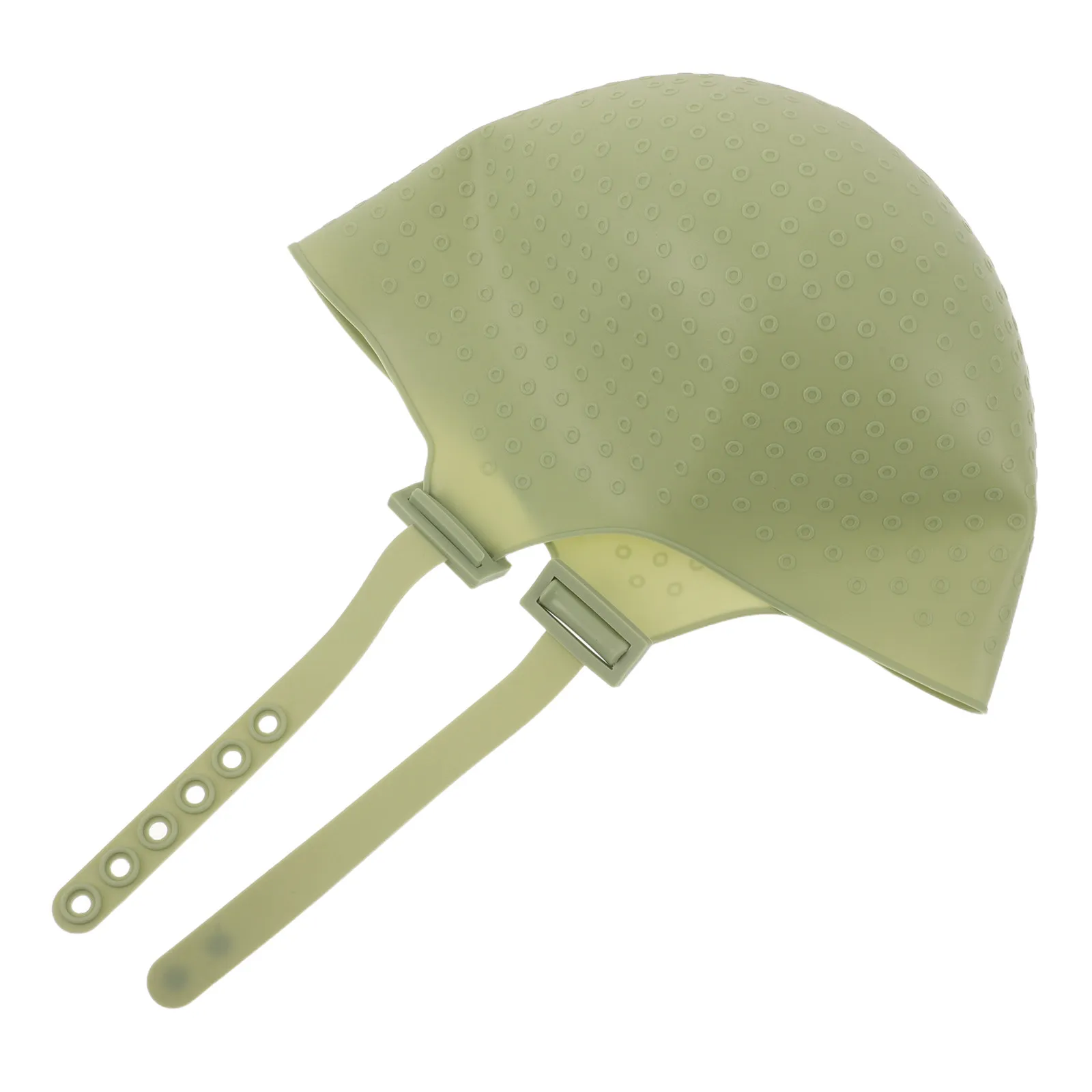 Silicone Hair Highlighting Cap Green Frosting Cap Pre-Punched Adjustable Buckle Hook Hair Coloring Bonnet Professional Tools