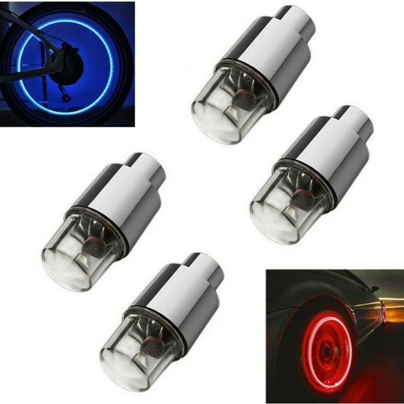 4pcs/2pcs Wheel Lights Cap Car Auto Wheel Tire Tyre Air Valve Stem LED Light Cap Cover Accessories For Bike Car Motorcycle