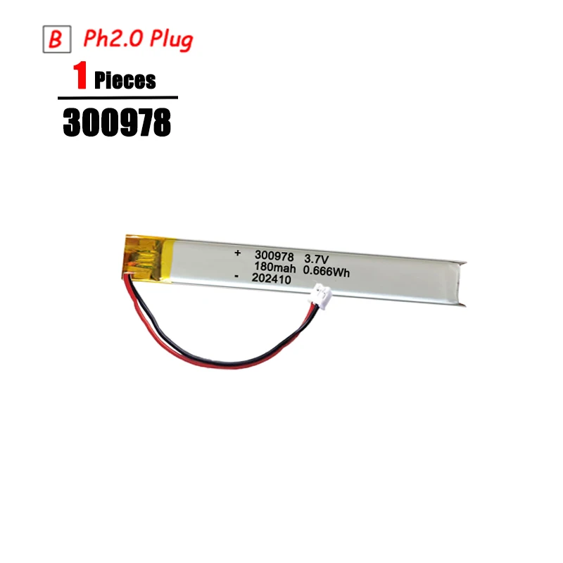 3.7V Lipo Batterij Ph2.0 Plug Oplaadbare Lithium Batterij 3.7V Voor PS4 Luchtbevochtigers GPS Navigatie Bluetooth Speaker MP3 MP4