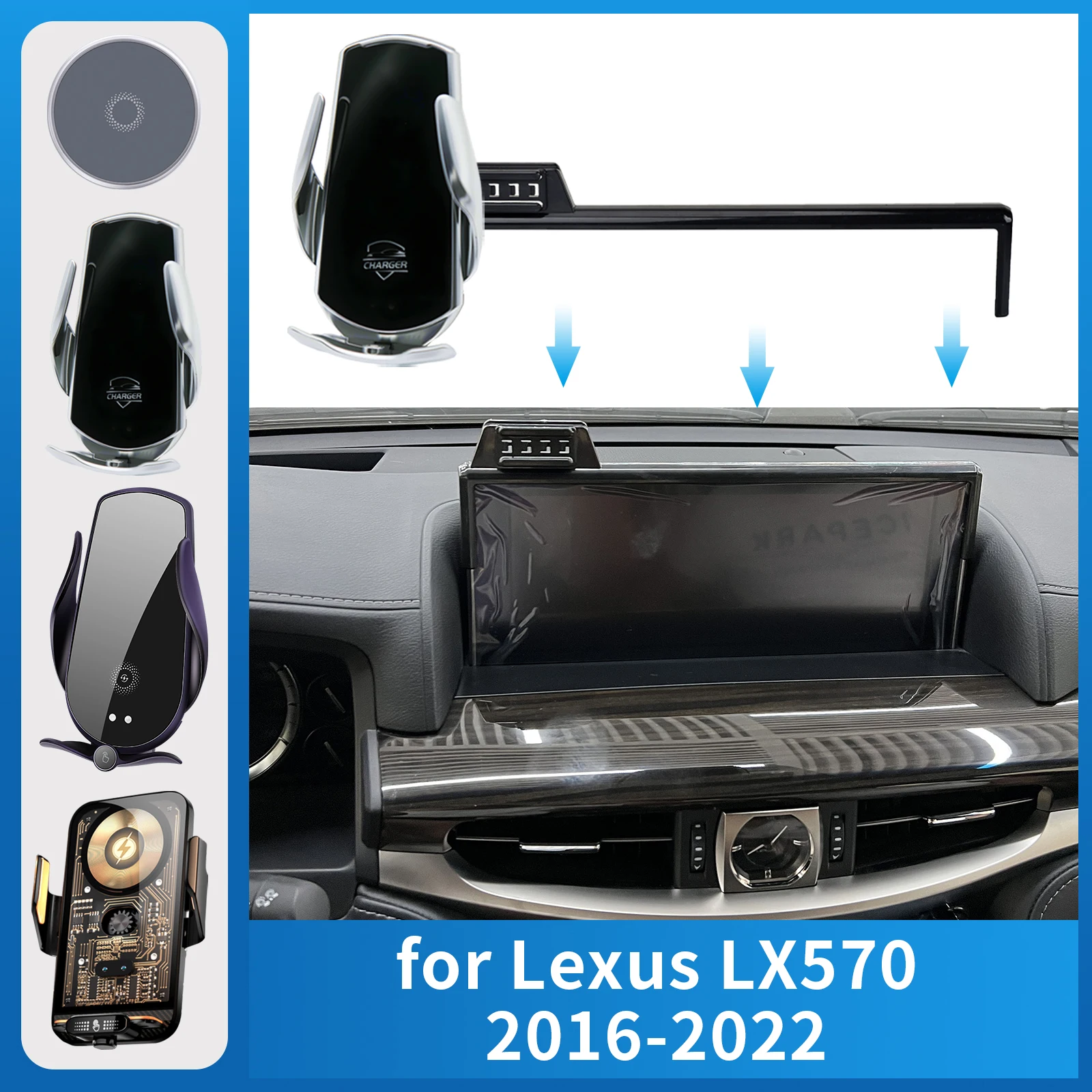 

Car Phone Holder for Lexus LX570 2016-2022 Charging GPS Bracket Navigation Stand Auto Accessories