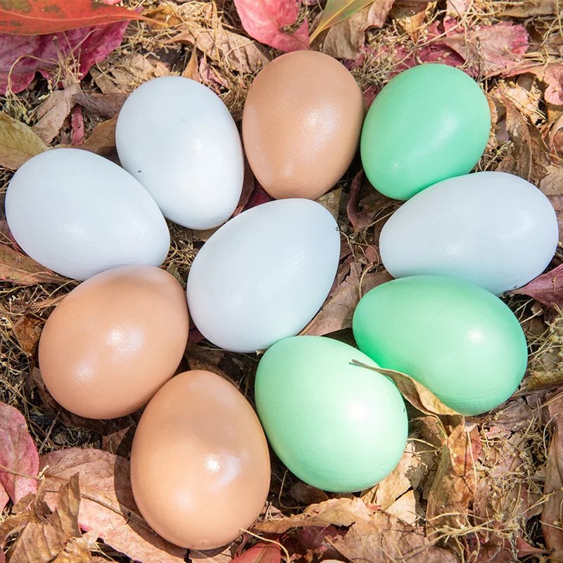 6Pcs Fake Plastics Eggs Simulated Realistic Fake Nest Eggs Painting Drawing DIY Crafting Fake Chicken Eggs Easter Party Decor
