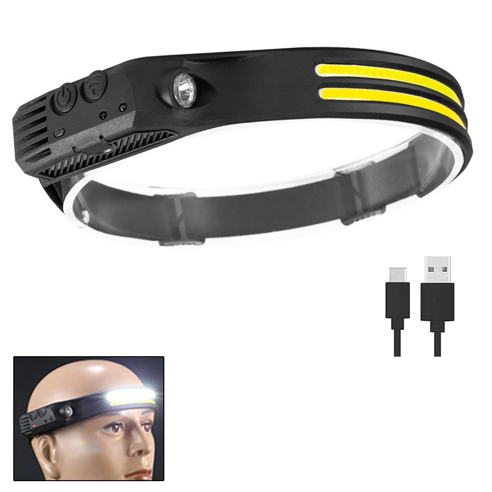 LED-Sensor Scheinwerfer Camping Suchscheinwerfer Kopf Taschenlampe wiederauf ladbare leistungs starke Lampe Front laternen Scheinwerfer 6 Arten