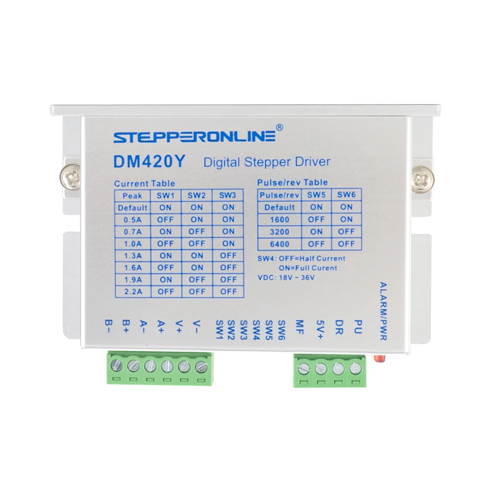 STEPPERONLINE Digital Stepper Motor Driver Nema 17 0.3-2.2A 18V-36VDC 2-Phase DM420Y Stepping Motor Controller for Nema17 Nema23