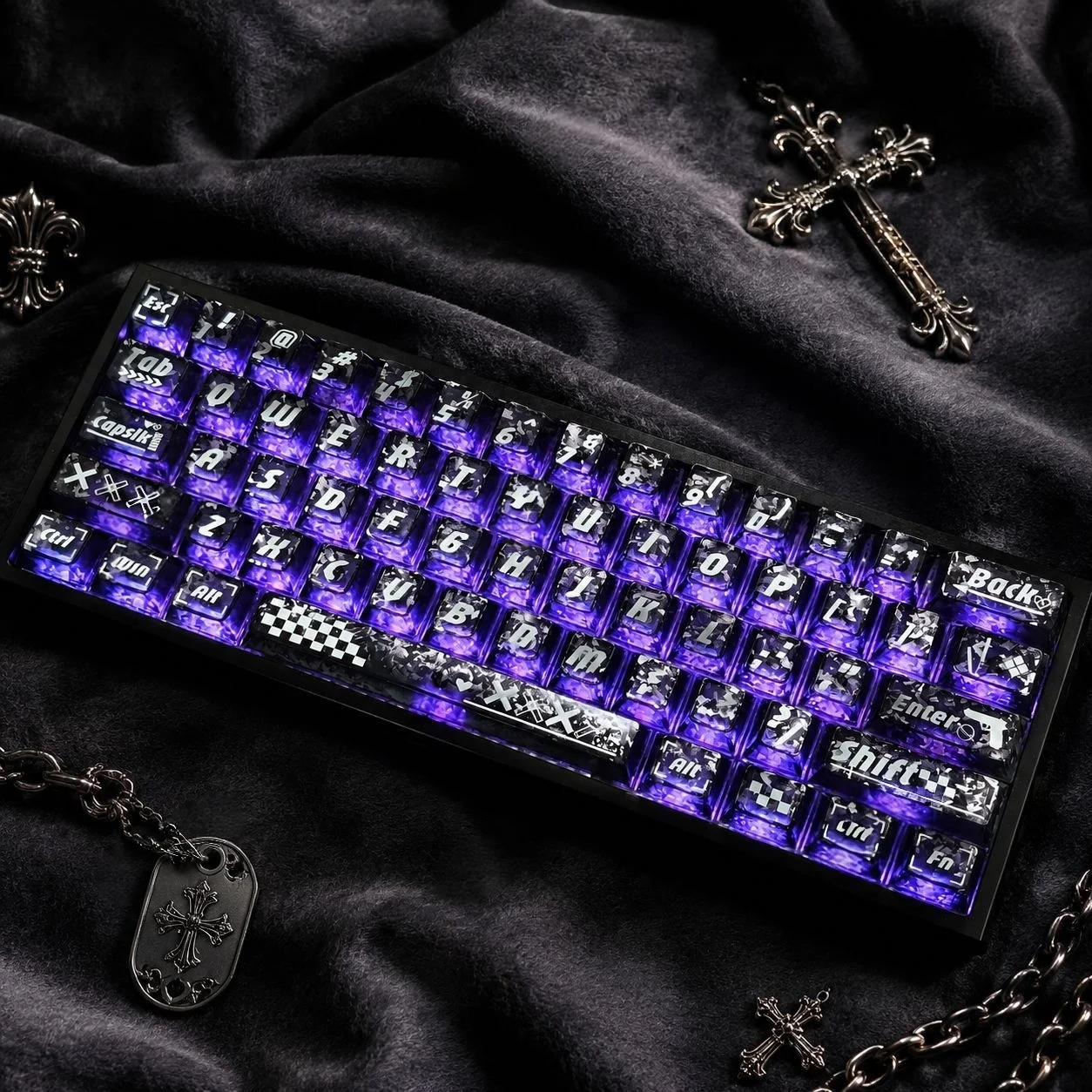 คีย์แคปพีซีโปร่งแสงลายคาร์บอนไ - Ergonomic Keyboard Split Mechanical บทวิจารณ์และราคา