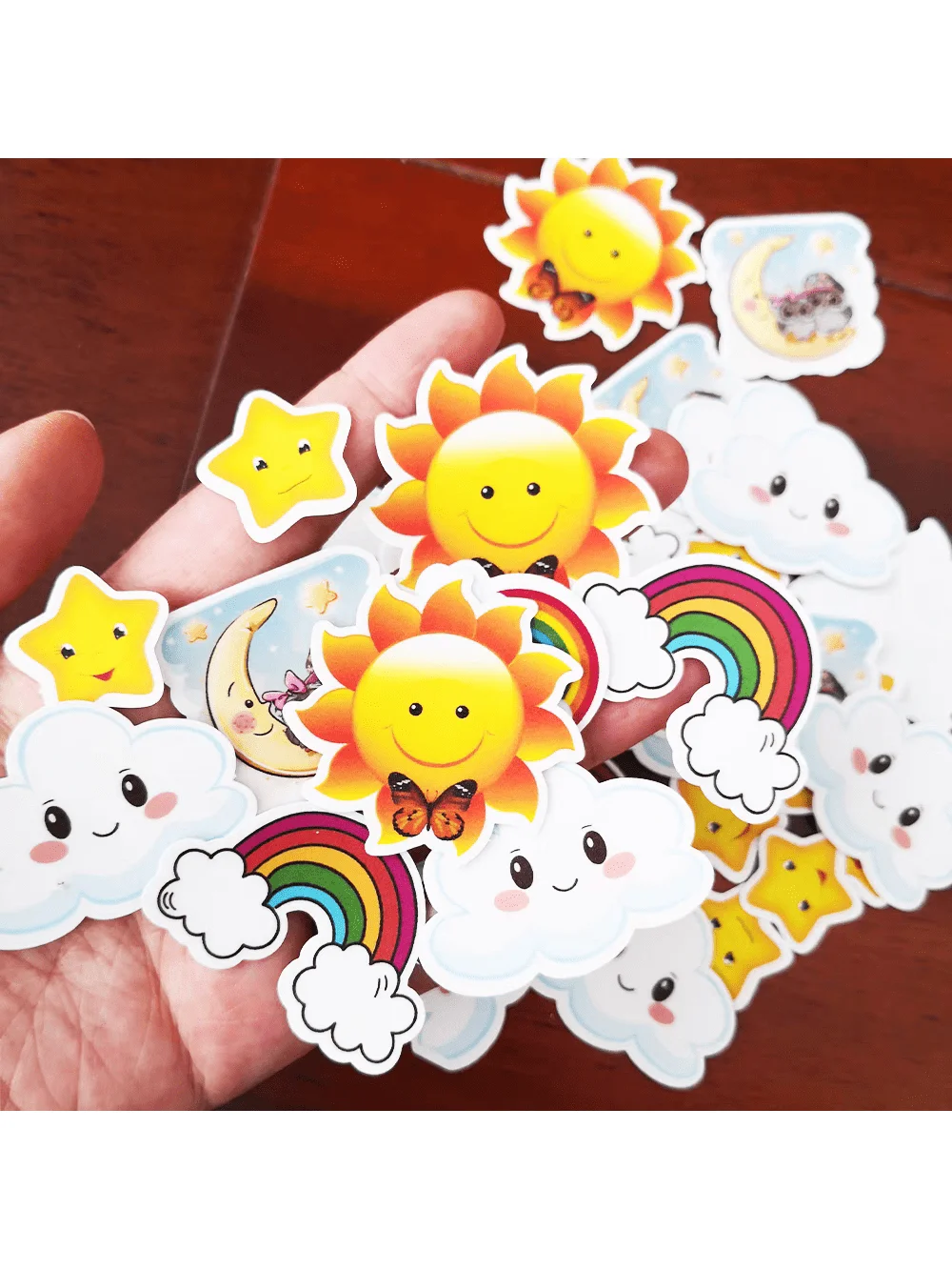 Moon Star Cloud Weather Small Stickers For Early Education, Teacher Rewards, Journals, Albums, Scrapbooking And DIY Decoration