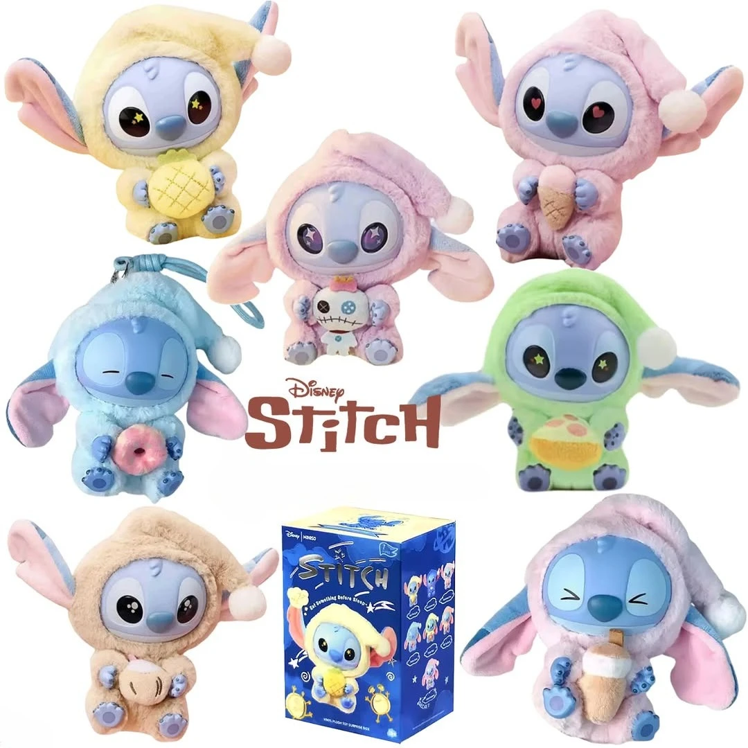

New Stitch Eat Some Thing Before Sleep Series Vinyl Blind Box Bag Pendant Cute Plush Doll Mystery Box Toy Surprise Gifts