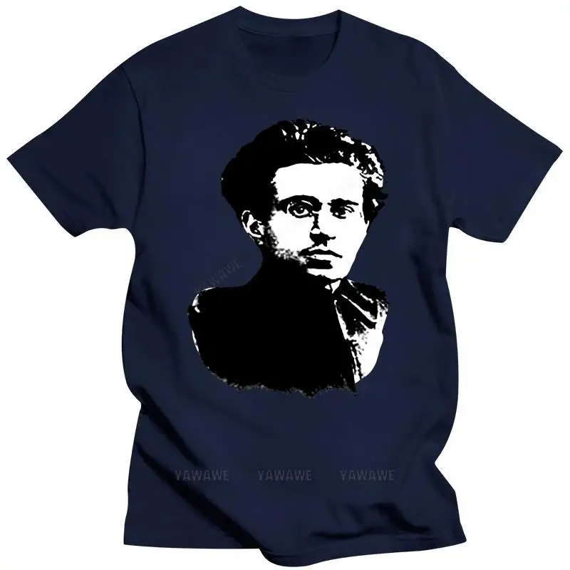 New arrived tshirt men\'s black tops Antonio Gramsci Italian Communist Party socialism humor t shirt vintage style short sleeve