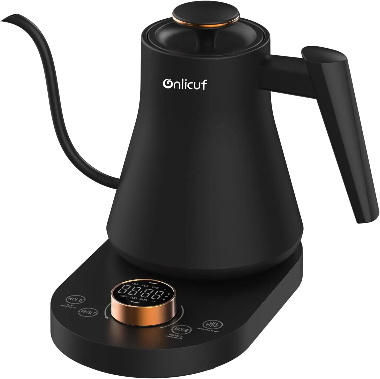 

Electric Gooseneck Kettle with 7 Temp Presets, ±1°F Control, Stainless Steel Inner, 1000W/0.8L