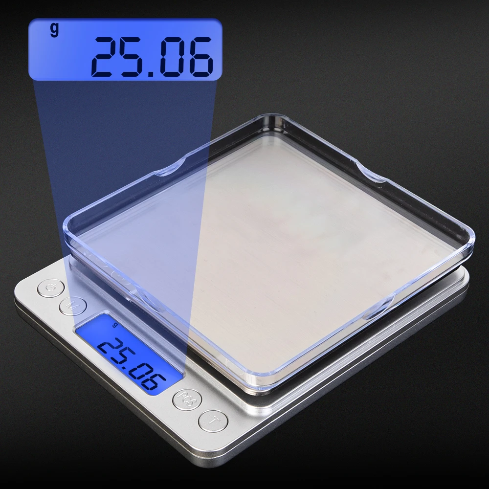 Portable Electronic Kitchen Scale Waterproof Precision Food Weighing Scale Digital Scales Mini Jewelry Scale Silver 3KG/0.1g