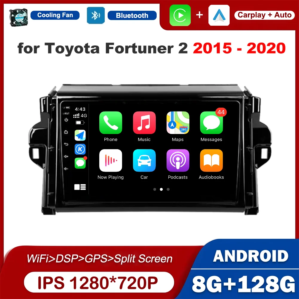 

For Toyota Fortuner 2 2015 - 2020 Android OS 9 inch GPS Navi Car Radio Video Multimedia Player HD Touch Screen Auto Accessories